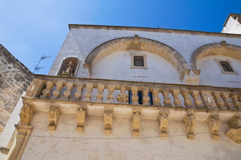 Balsamo-Palast. Specchia. Puglia. Italien. lizenzfreie stockbilder Balsamo-Palast. Specchia. Puglia. Italien. lizenzfreie stockbilder