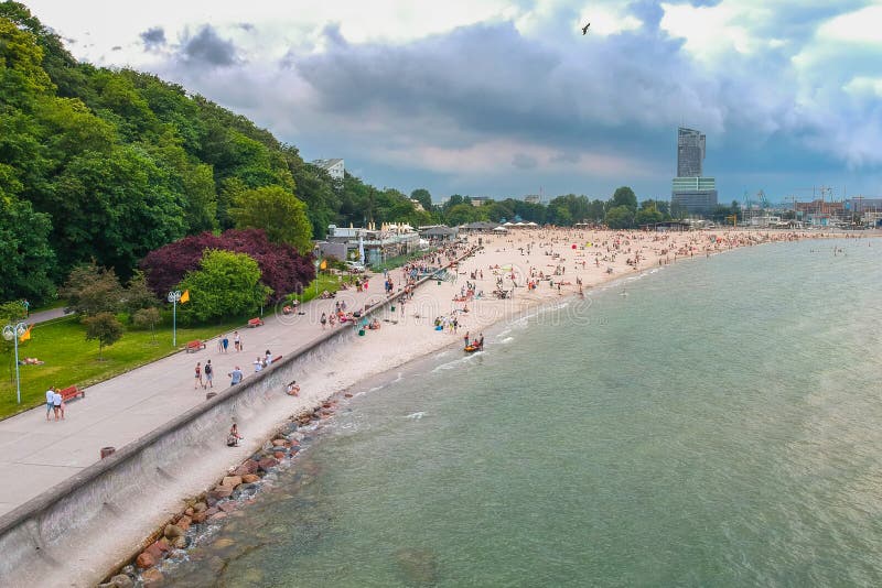 Baltic Sea Boulevard in Gdynia, Poland Stock Photo Image of drone