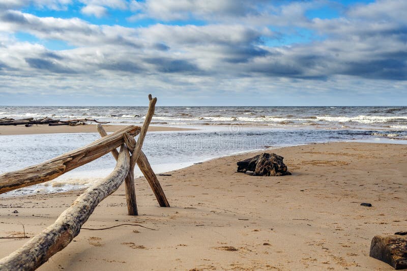 Baltic sea coastline near Saulkrasti town, Latvia