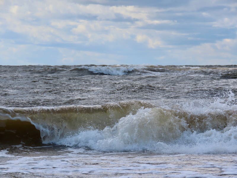 Waves On The Baltic Sea Coast In Heiligendamm, Germany Stock Image