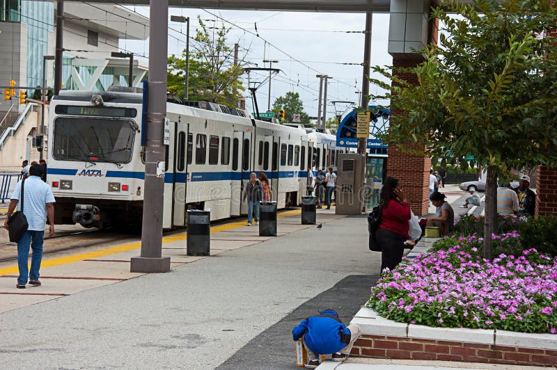 Baltimore MD Public Transportation Editorial Photo - Image of