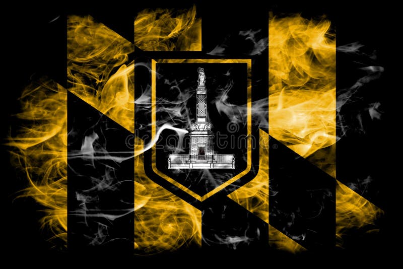 Baltimore miasta dymu flaga, Maryland stan, Stany Zjednoczone Amer ilustracji Baltimore miasta dymu flaga, Maryland stan, Stany Zjednoczone Amer ilustracji