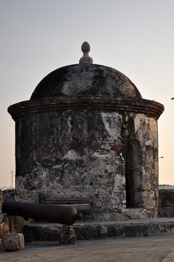 Baluarte de San Francisco bastionu sentry pudełka Barokowy punkt obserwacyjny Cartagena De Indias Kolumbia Ameryka Południowa zdjęcia stock Baluarte de San Francisco bastionu sentry pudełka Barokowy punkt obserwacyjny Cartagena De Indias Kolumbia Ameryka Południowa zdjęcia stock