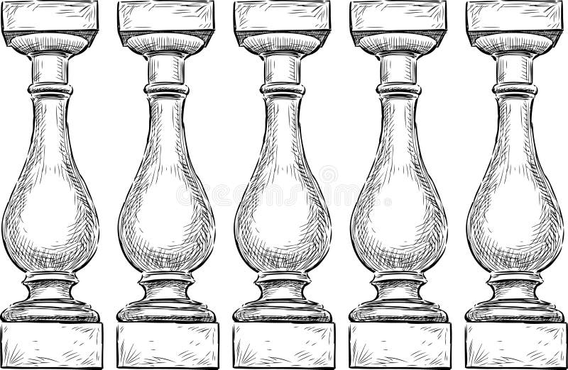 Vector drawing of the architectural elements of ancient classical fencing. Vector drawing of the architectural elements of ancient classical fencing.