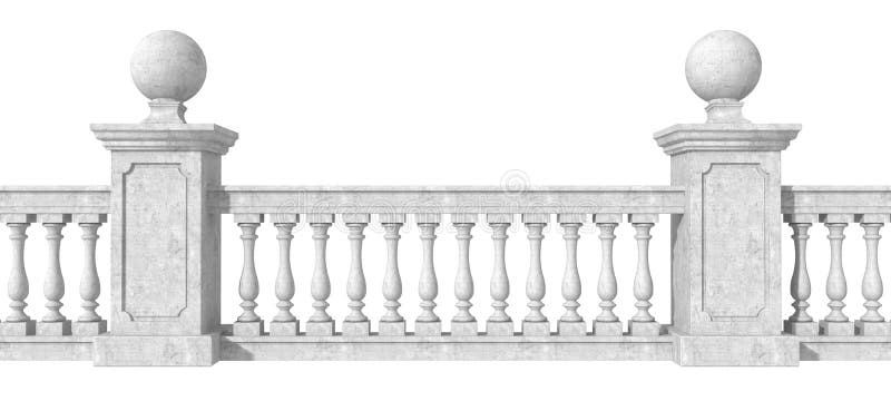 Balustrade on white