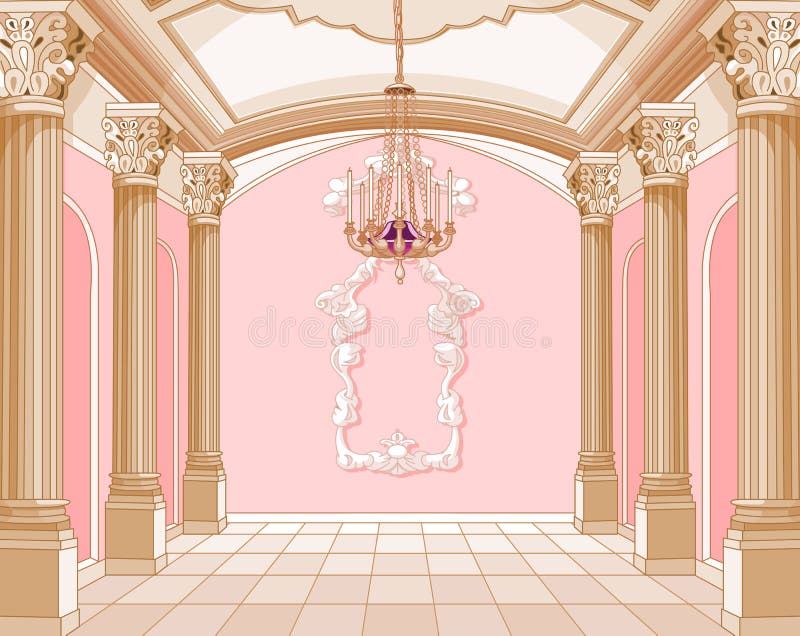 Balzaal van het magische kasteel royalty-vrije illustratie