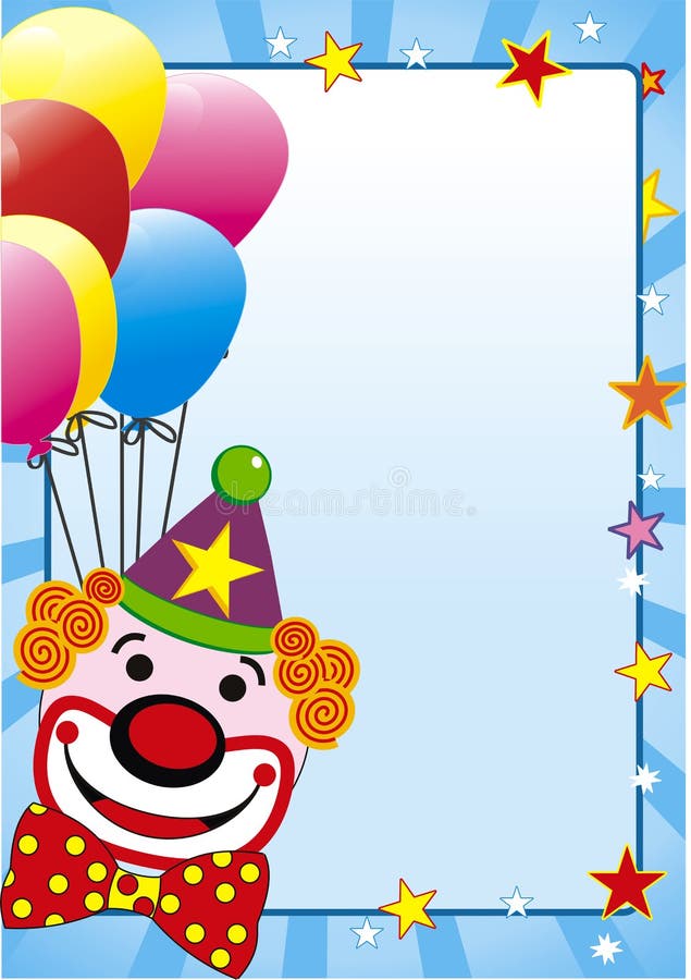 Balão e palhaço ilustração do vetor Balão e palhaço ilustração do vetor