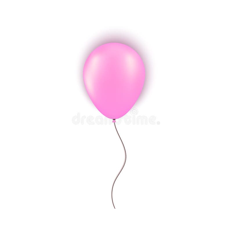 Balão rosa realista isolado sobre fundo branco Elemento de design para festa de aniversário, grande abertura ou grande venda ilustração stock Balão rosa realista isolado sobre fundo branco Elemento de design para festa de aniversário, grande abertura ou grande venda ilustração stock
