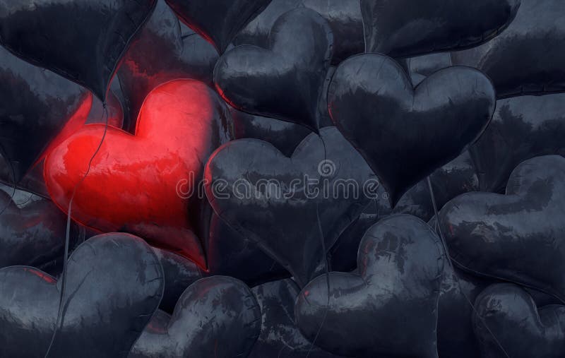 Balão vermelho do coração, fundo verdadeiro do conceito do amor imagens de stock Balão vermelho do coração, fundo verdadeiro do conceito do amor imagens de stock