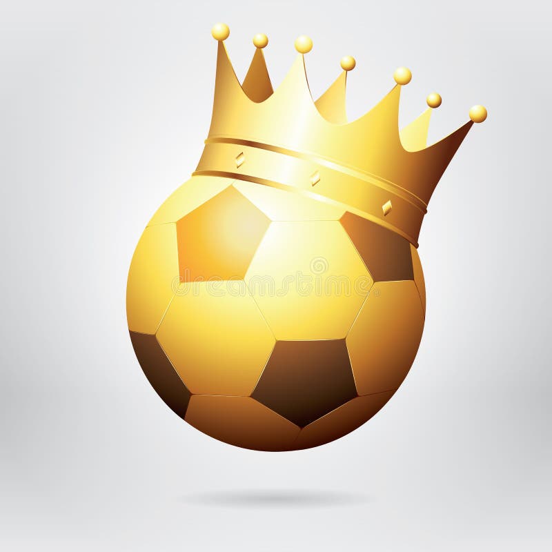 Balón de oro del fútbol/de fútbol con la corona Vector fotorrealista libre illustration Balón de oro del fútbol/de fútbol con la corona Vector fotorrealista libre illustration