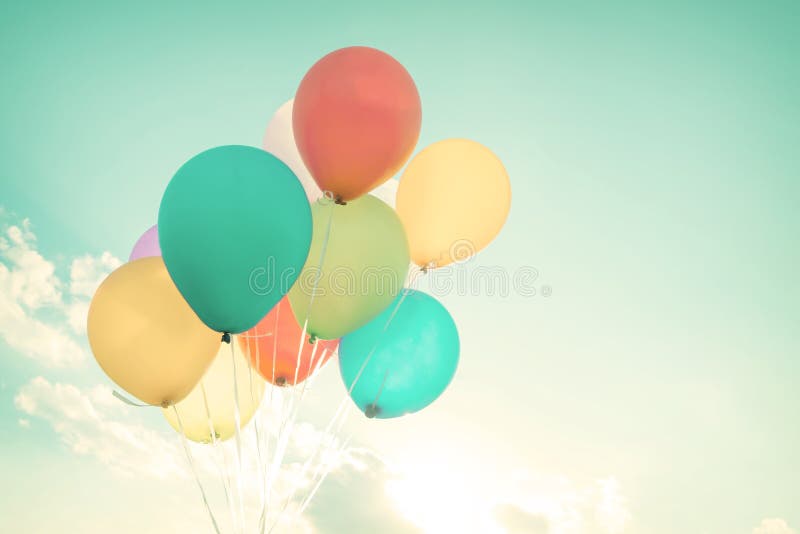 Balões coloridos nas férias de verão