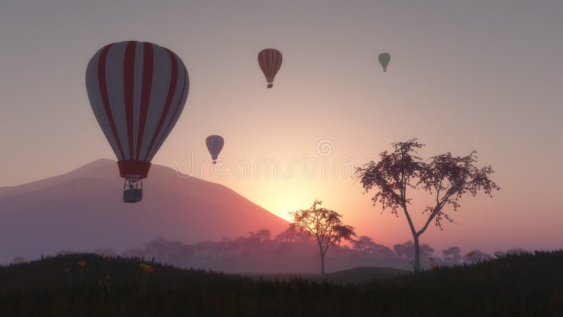 Balões de ar quente imagem de stock Balões de ar quente imagem de stock