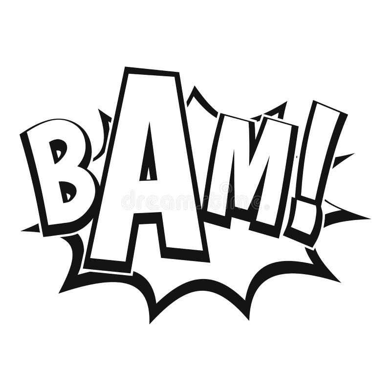 BAM, ícone da bolha da banda desenhada, estilo simples ilustração stock BAM, ícone da bolha da banda desenhada, estilo simples ilustração stock