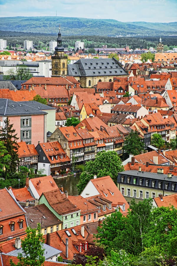 Bamberg City Center in Bavaria in Germany Stock Image Image of center