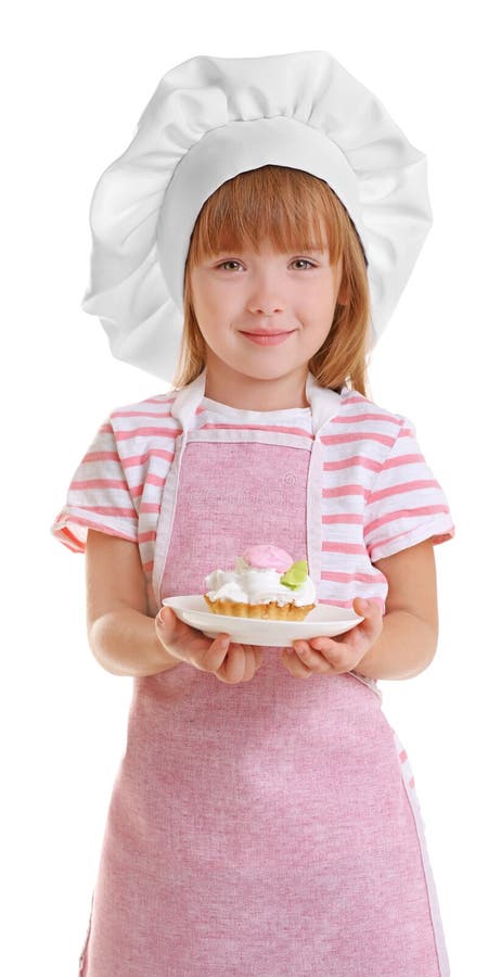 Bambina in cappello del cuoco unico immagini stock libere da diritti Bambina in cappello del cuoco unico immagini stock libere da diritti