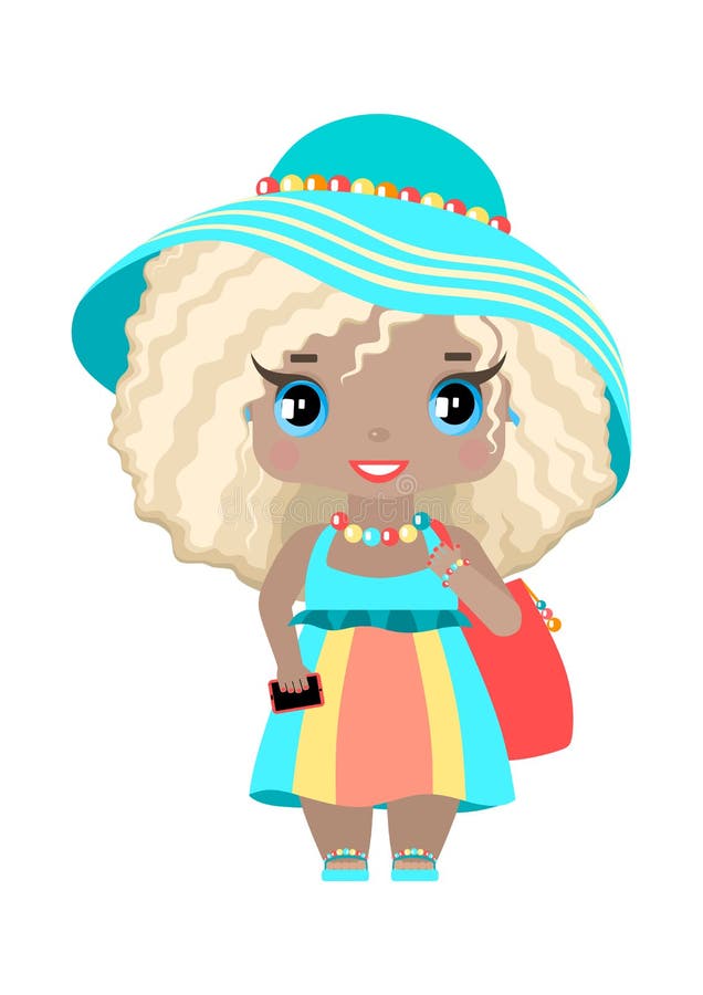 bambina, con gli occhi azzurri ed i capelli biondi ondulati in attrezzatura della spiaggia royalty illustrazione gratis bambina, con gli occhi azzurri ed i capelli biondi ondulati in attrezzatura della spiaggia royalty illustrazione gratis