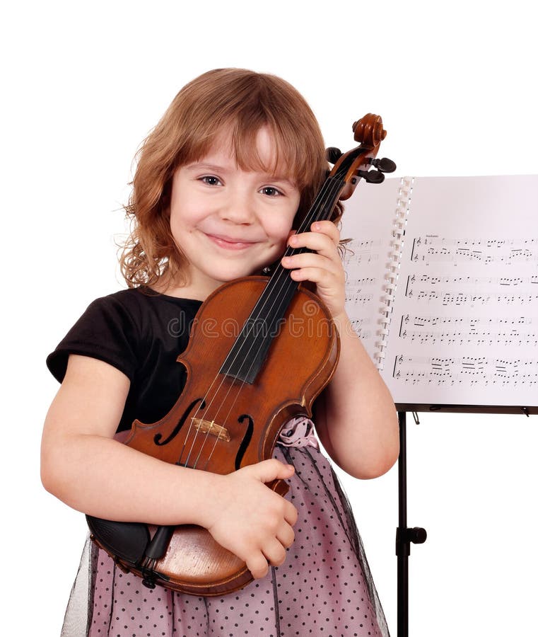 Violino Del Gioco Della Bambina Fotografia Stock Immagine di gioco