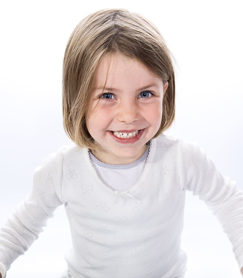 Bambina felice di smiley fotografia stock