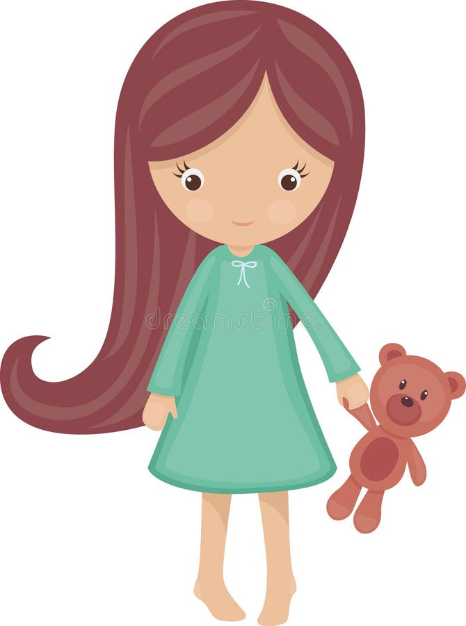Bambina in pigiami illustrazione vettoriale Bambina in pigiami illustrazione vettoriale
