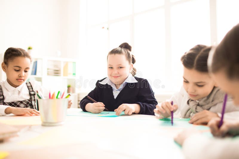 Bambini alla lezione fotografie stock