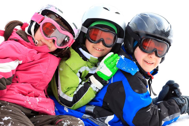 Bambini in attrezzo di inverno fotografia stock libera da diritti Bambini in attrezzo di inverno fotografia stock libera da diritti
