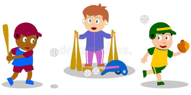 Bambini che giocano - baseball royalty illustrazione gratis Bambini che giocano - baseball royalty illustrazione gratis