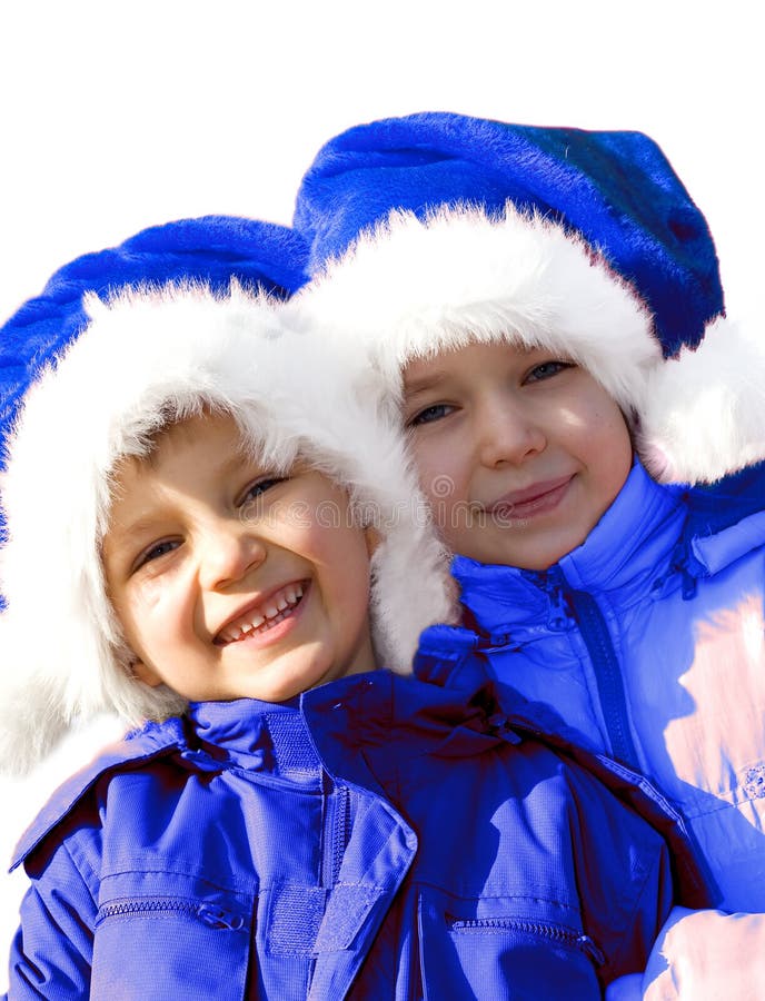 Babbo Natale Blu.Bambini Che Giocano Il Babbo Natale Blu Fotografia Stock Immagine Di Rivestimento Ardentemente 1683540