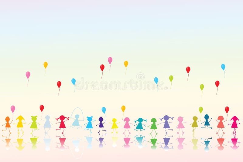 Bambini colorati felici royalty illustrazione gratis Bambini colorati felici royalty illustrazione gratis