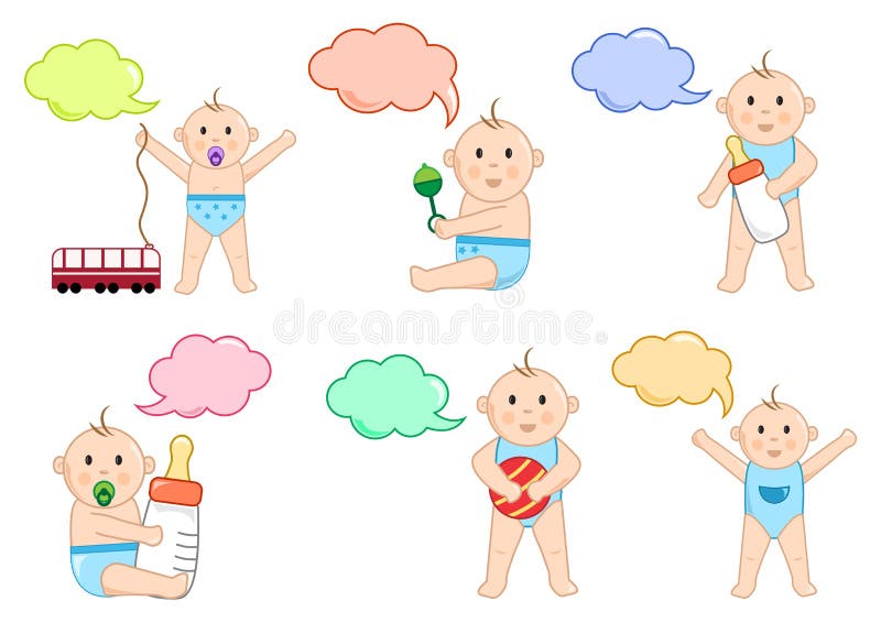 Bambini con i giocattoli e la finestra di dialogo, illustrazione illustrazione di stock Bambini con i giocattoli e la finestra di dialogo, illustrazione illustrazione di stock