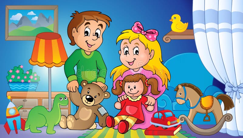 Immagine a tema bambini con giocattoli 2 illustrazione vettoriale