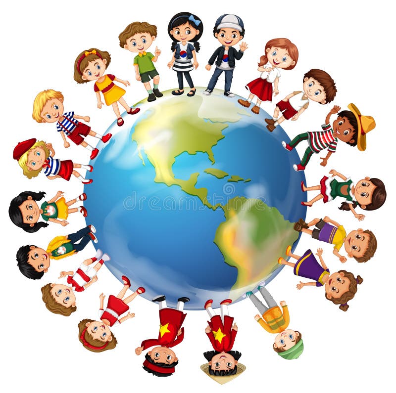 Bambini da molti paesi intorno al mondo royalty illustrazione gratis Bambini da molti paesi intorno al mondo royalty illustrazione gratis