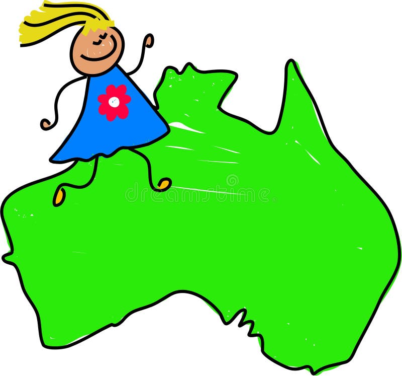 Bambino australiano royalty illustrazione gratis Bambino australiano royalty illustrazione gratis