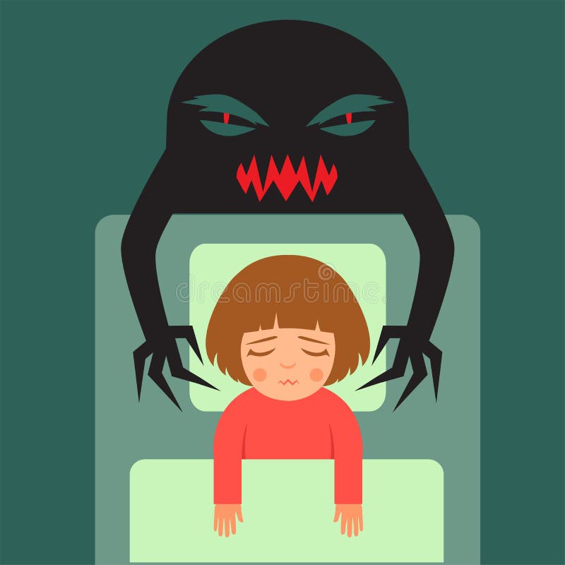 bambino che ha cattivi sogni illustrazione vettoriale bambino che ha cattivi sogni illustrazione vettoriale
