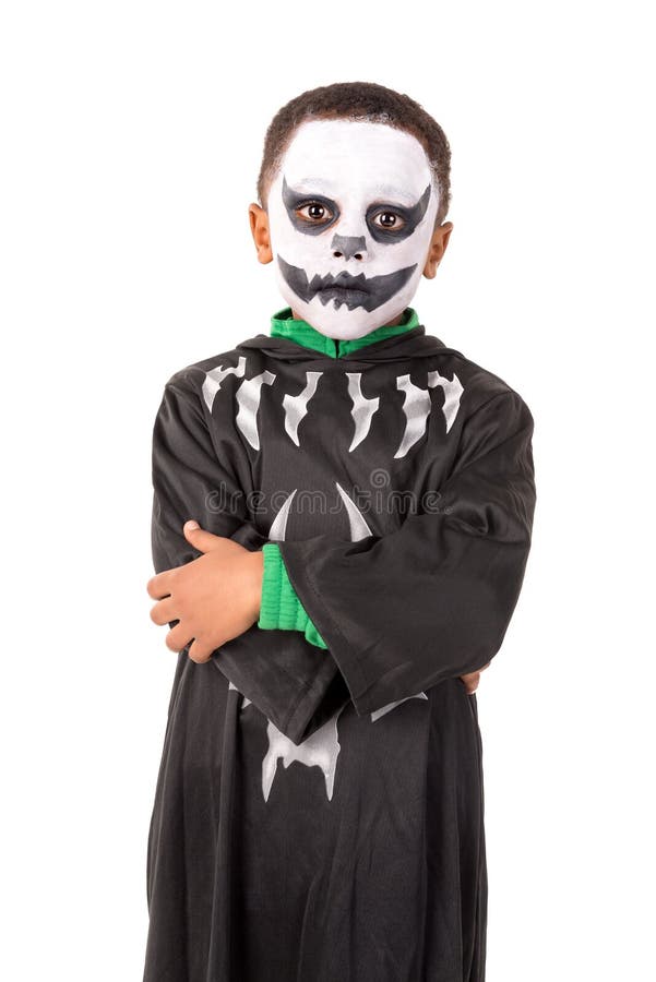 Bambino in Costume Di Halloween Fotografia Stock - Immagine di tana