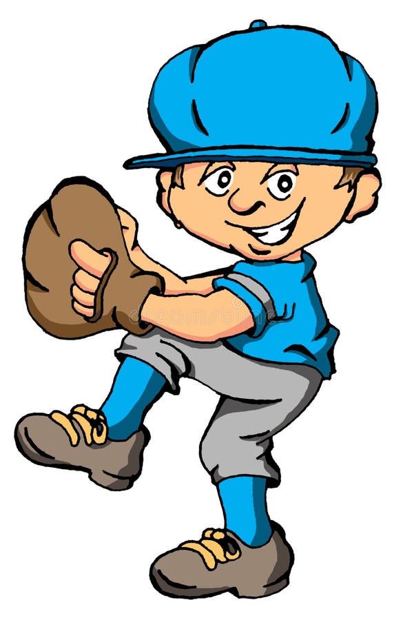 Bambino di baseball illustrazione vettoriale. Illustrazione di baseball