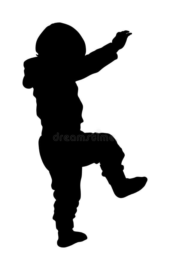 Bambino piccolo che impara alla siluetta di camminata di vettore Primi punti nella vita Gioco del bambino nell'asilo Il bambino i illustrazione di stock Bambino piccolo che impara alla siluetta di camminata di vettore Primi punti nella vita Gioco del bambino nell'asilo Il bambino i illustrazione di stock