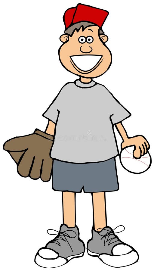 Bambino piccolo con un baseball e un guanto royalty illustrazione gratis Bambino piccolo con un baseball e un guanto royalty illustrazione gratis