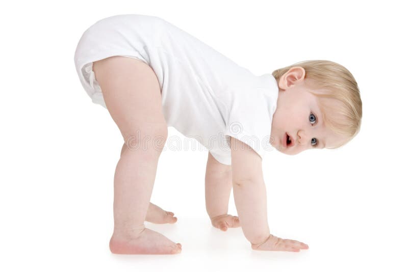 Bambino su quattro immagini stock libere da diritti Bambino su quattro immagini stock libere da diritti