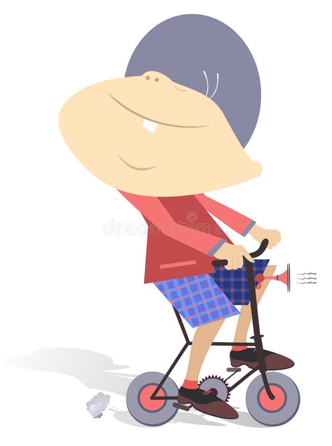 Bambino sulla bici illustrazione di stock Bambino sulla bici illustrazione di stock