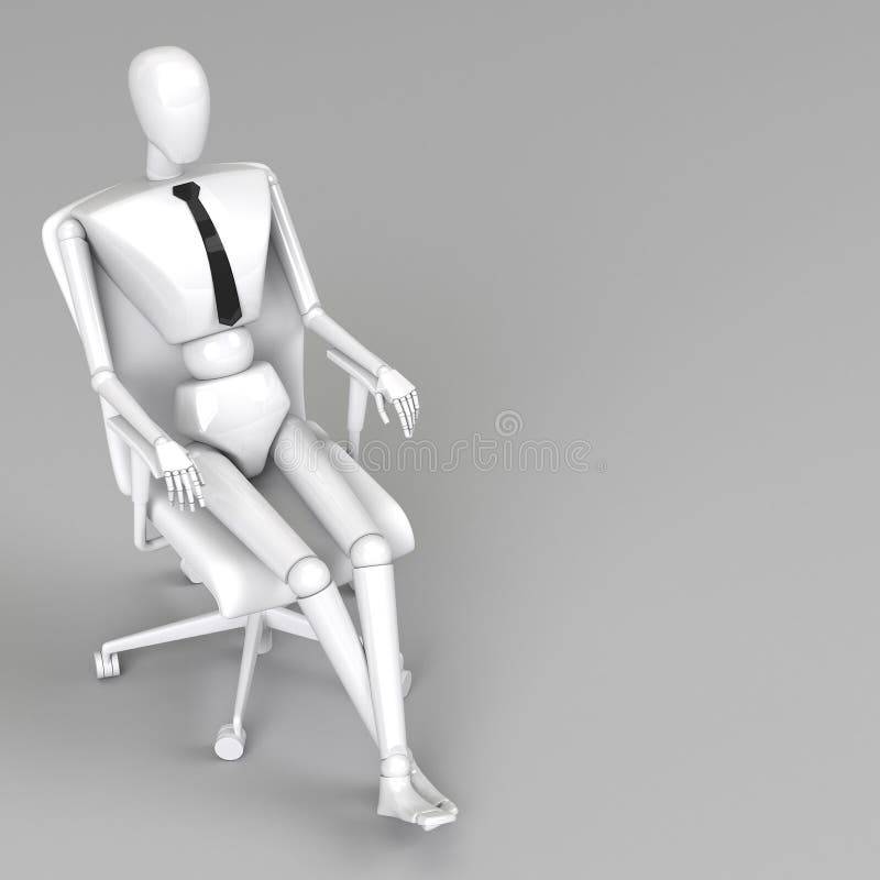 Bambola dell'uomo d'affari della rappresentazione 3d illustrazione di stock