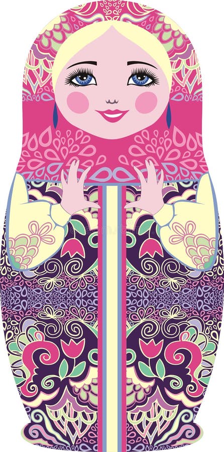 Bambole russe tradizionali di matryoshka (matrioshka), in costume nazionale di stile illustrazione di stock Bambole russe tradizionali di matryoshka (matrioshka), in costume nazionale di stile illustrazione di stock