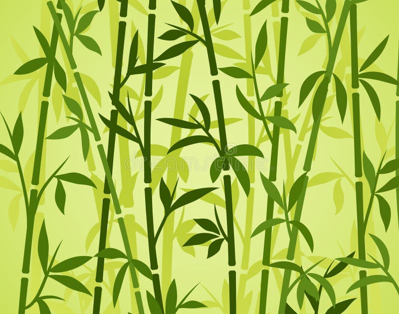 Bamboo background japanese asian plant wallpaper grass. Bamboo tree vector pattern