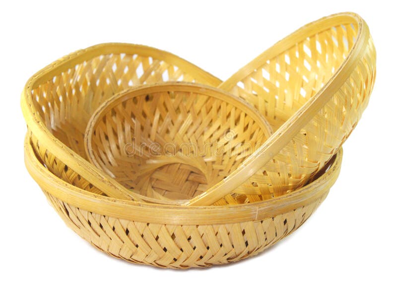 Bamboo baskets stock image. Image of vessel, spinning 70281415