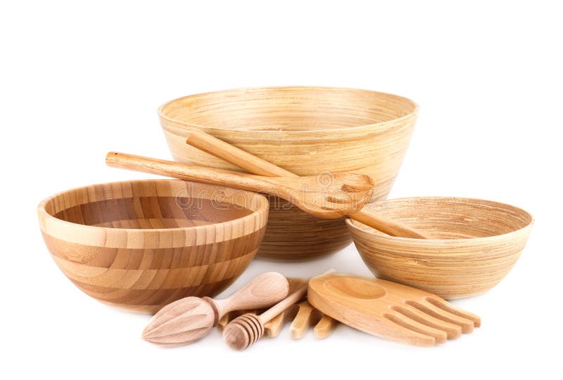 Bamboo Bowls and Wooden Items Stock Photo Image of item, handicraft