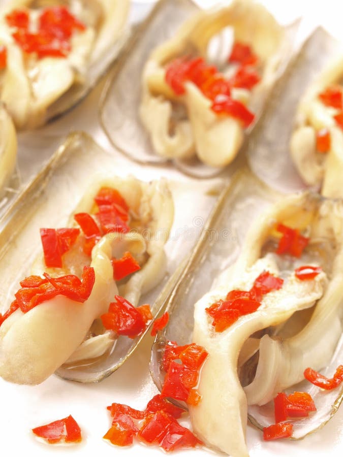 Bamboo Clams Fried with Green Bean and Bacon Stock Image Image of