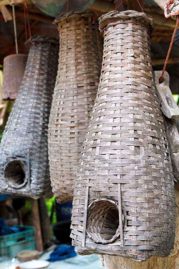Bamboo fish trap stock photo. Image of traps, round, baskets - 32690922