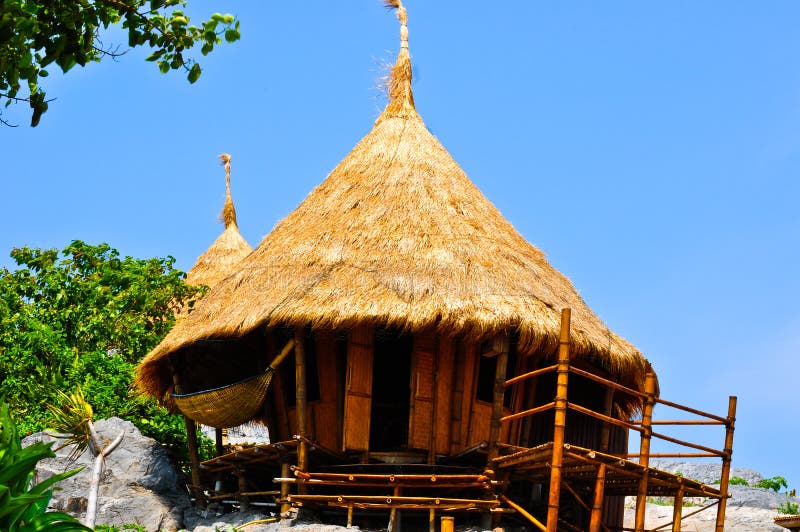 Bamboo hut on cliff