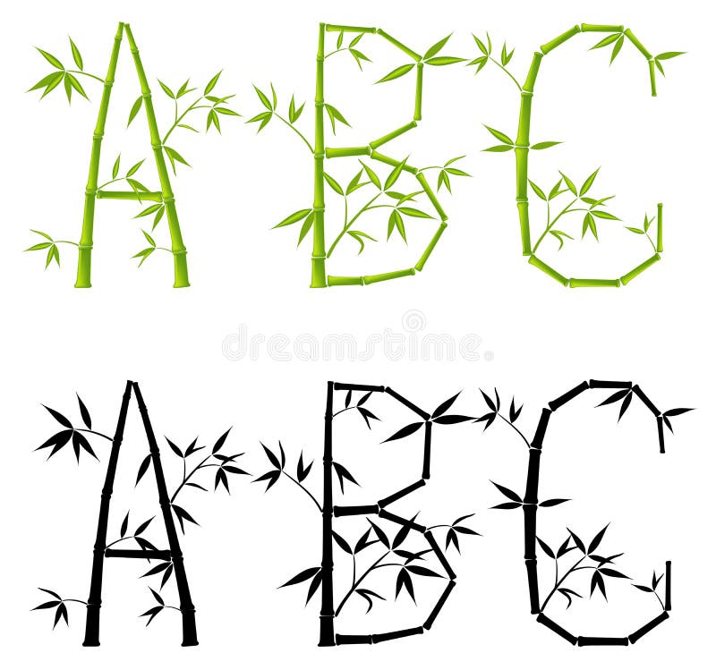 Bamboo Letters Stock Illustrations – 642 Bamboo Letters Stock