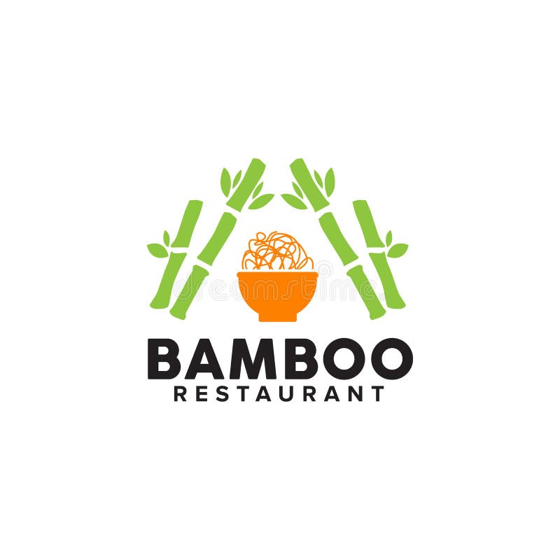 Bamboo Restaurant Logo Design Template Stock Vector Illustration of