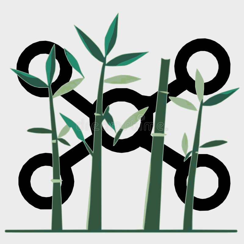 Bamboo trees carbon capture vector graphics 02 royalty free illustration